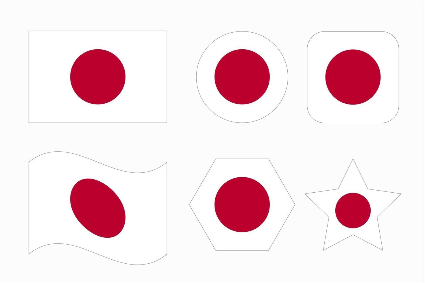 Japan flag simple illustration for independence day or election vector