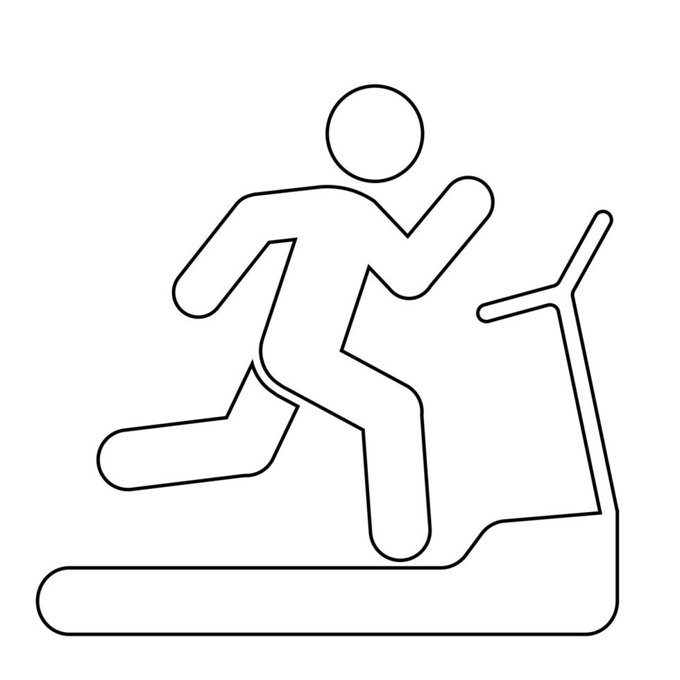 hombre en el icono de la cinta de correr personas en movimiento signo de estilo de vida activo vector
