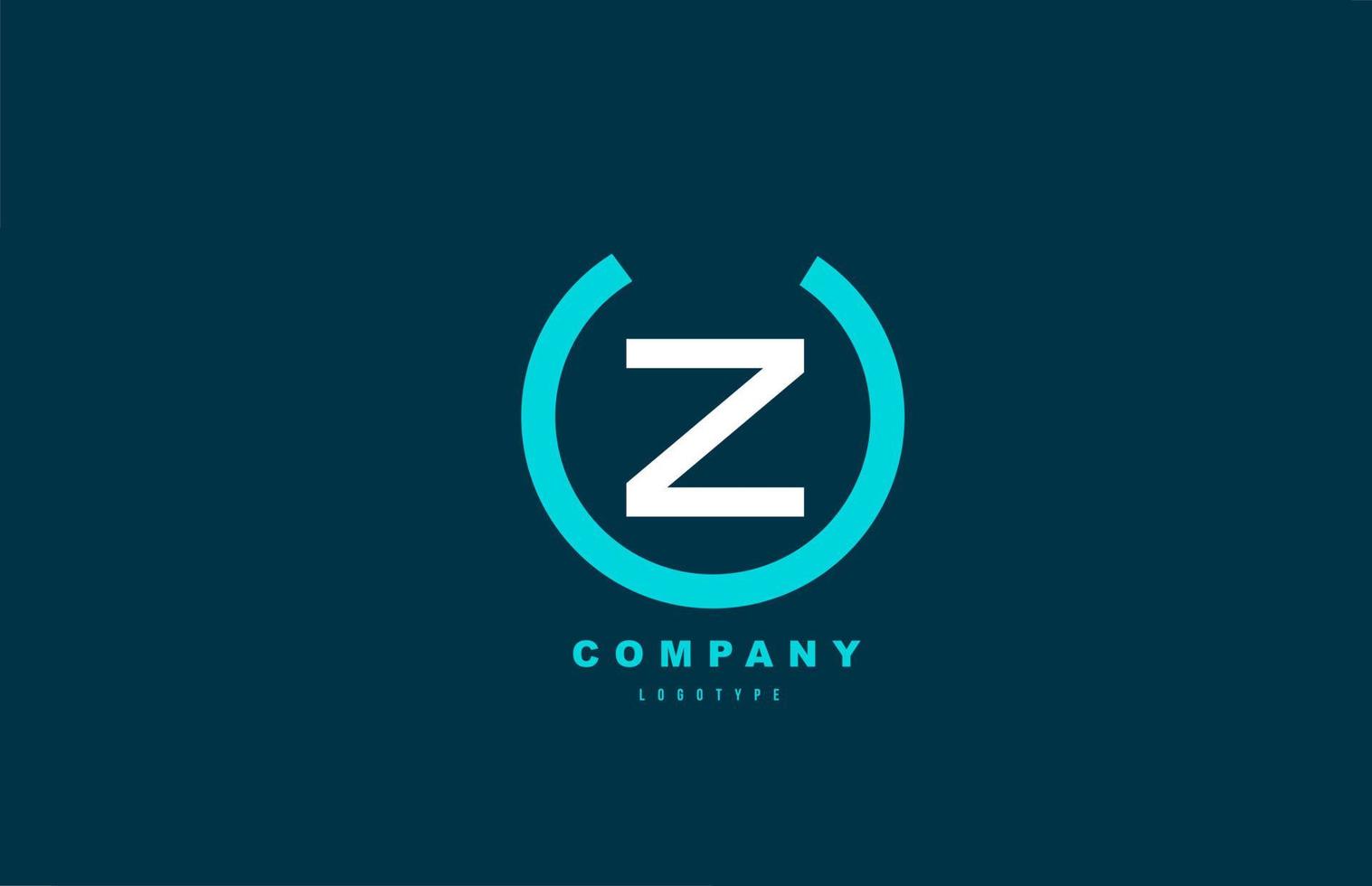 Z white and blue letter logo alphabet icon design for company and business vector