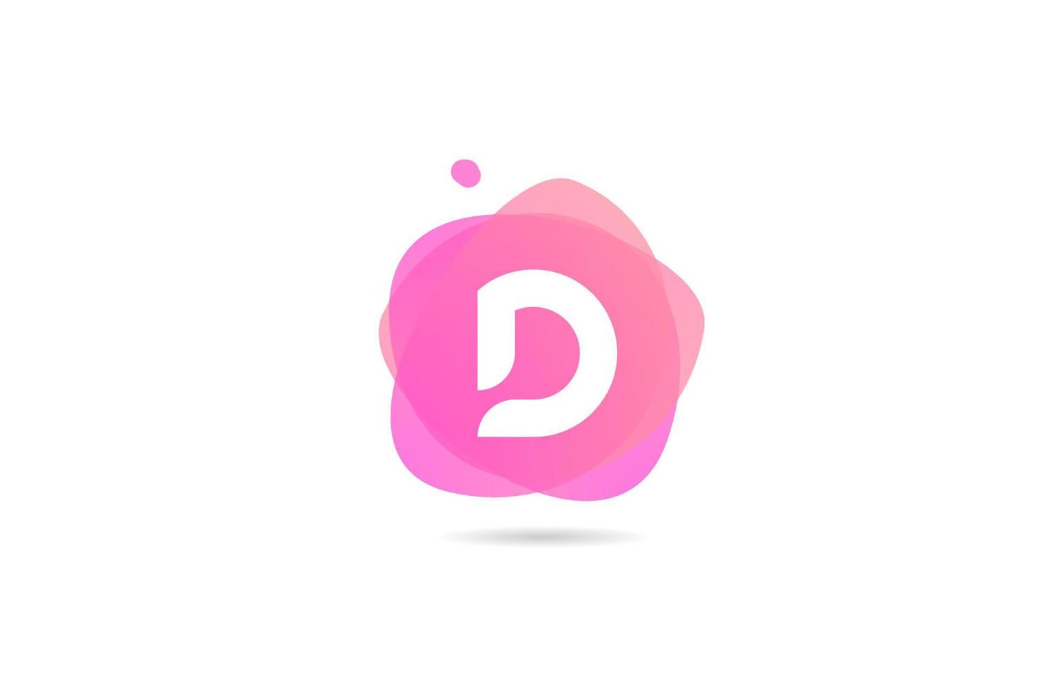 pink white D alphabet letter logo for company and business with gradient design. Pastel template for corporate identity vector