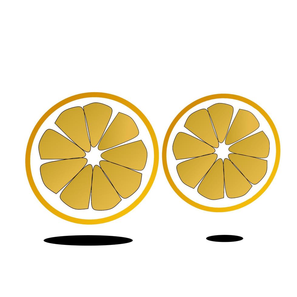 a vector image of 2 lemon slices on a white background