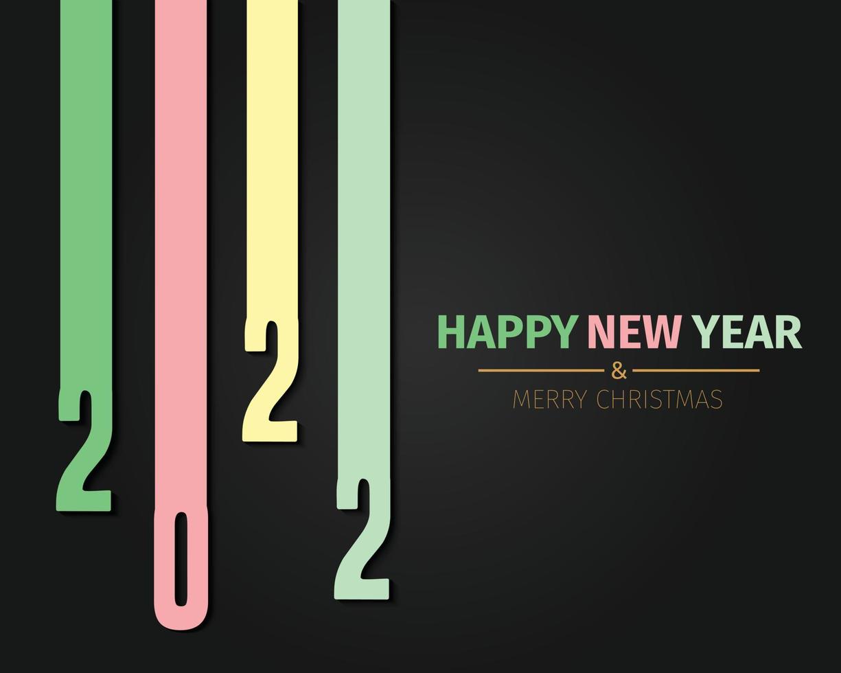 Happy New Year Merry Christmas Simple Greeting Vector