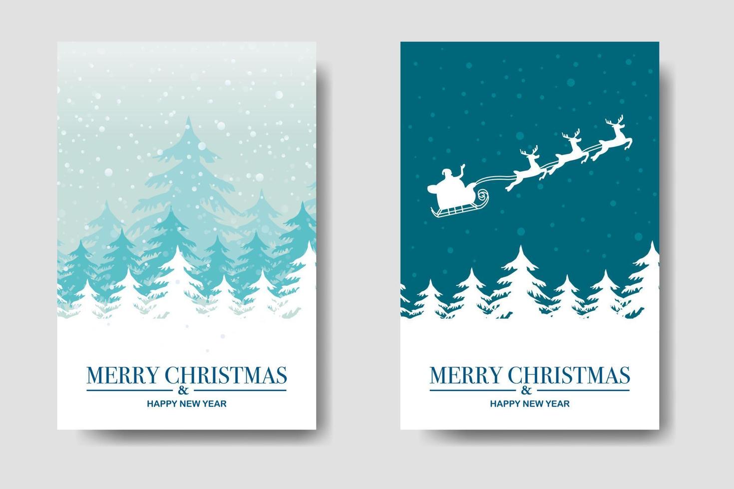 Merry Christmas And Happy New Year Template Bundle vector