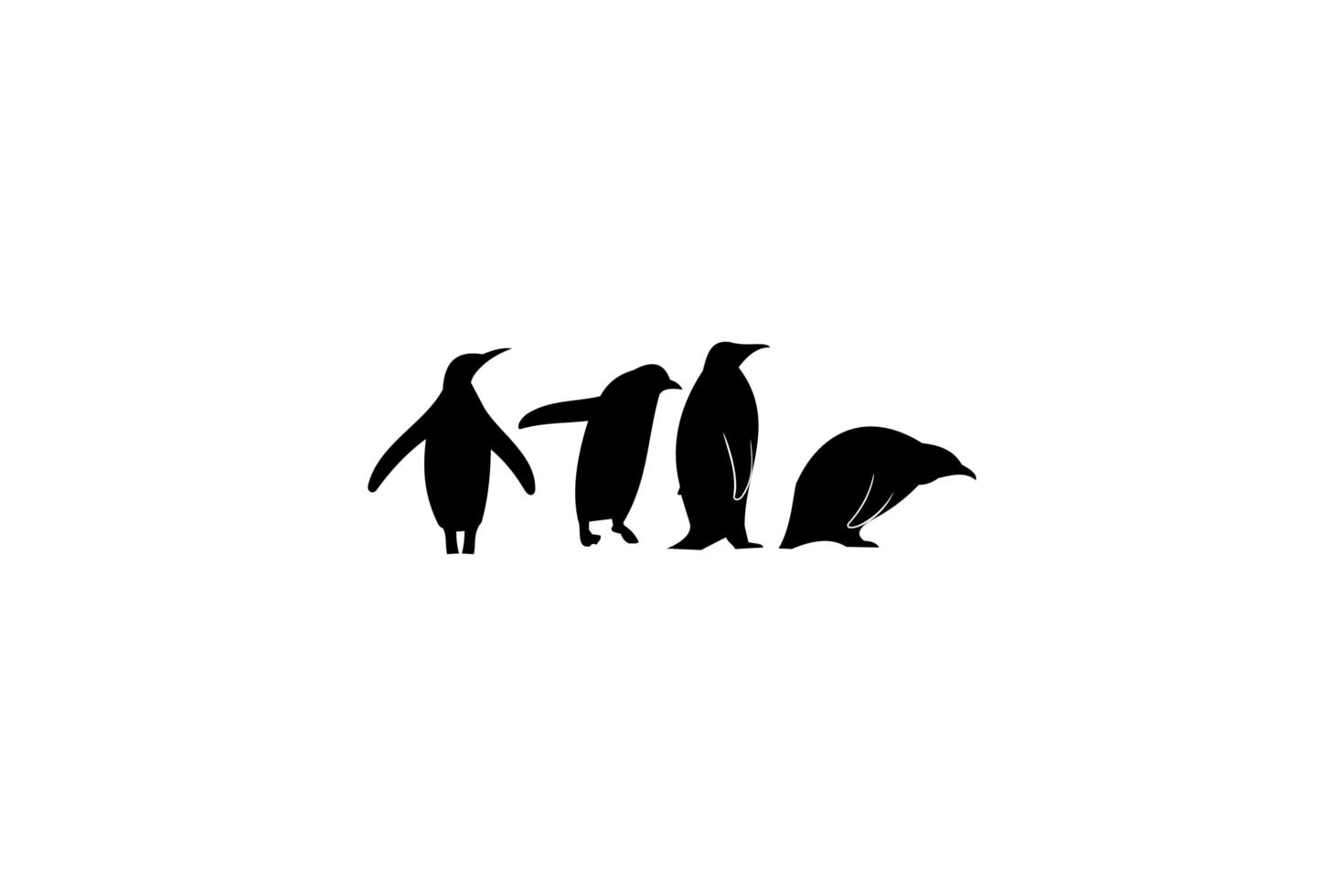 Ilustración de icono de vector de diseño de plantilla de logotipo de pingüino