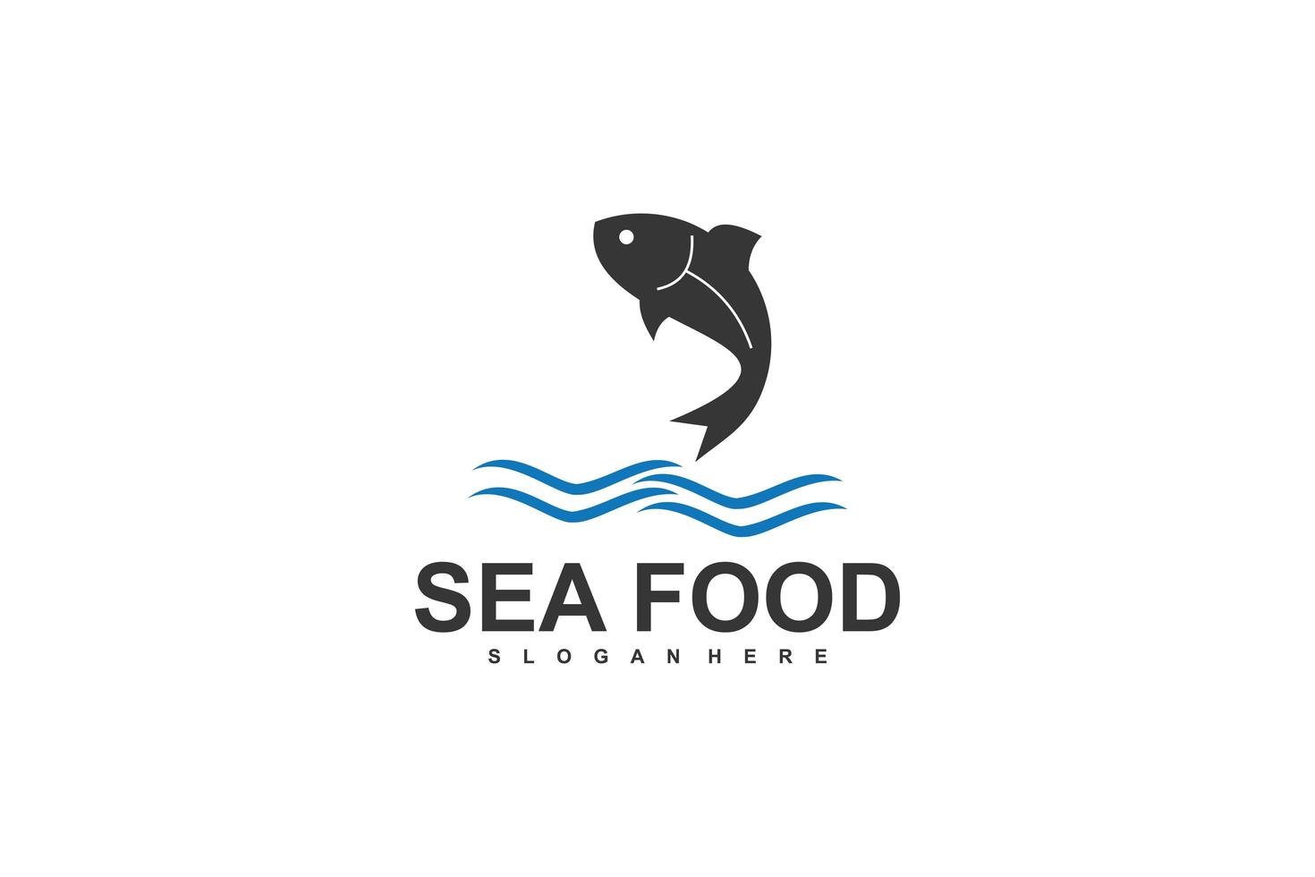 seafood logo template design vector icon illustration