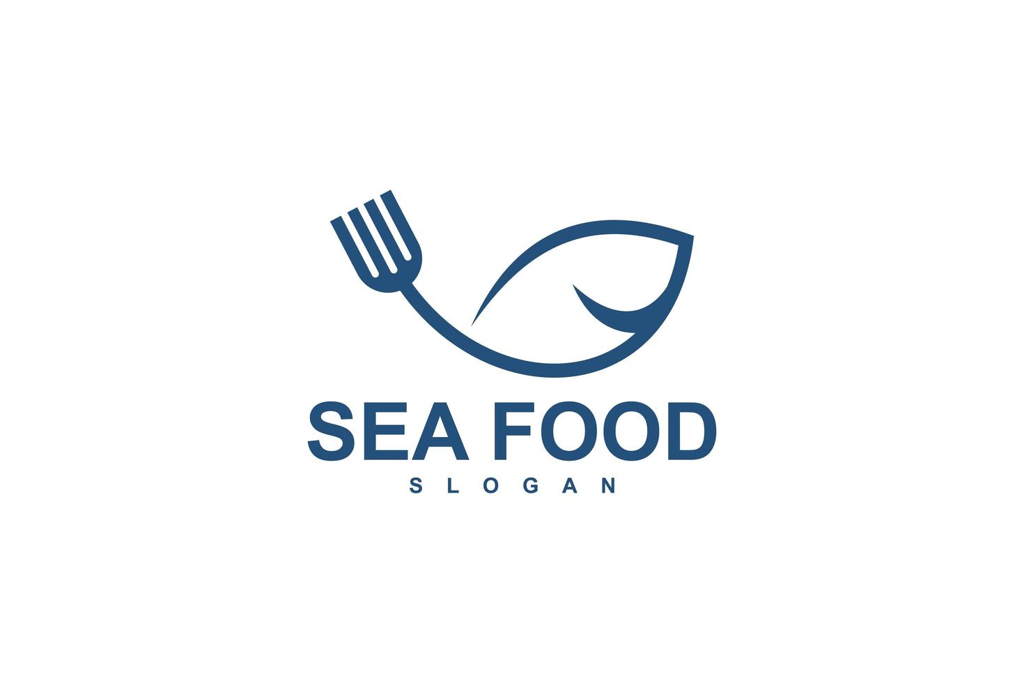seafood logo template design vector icon illustration