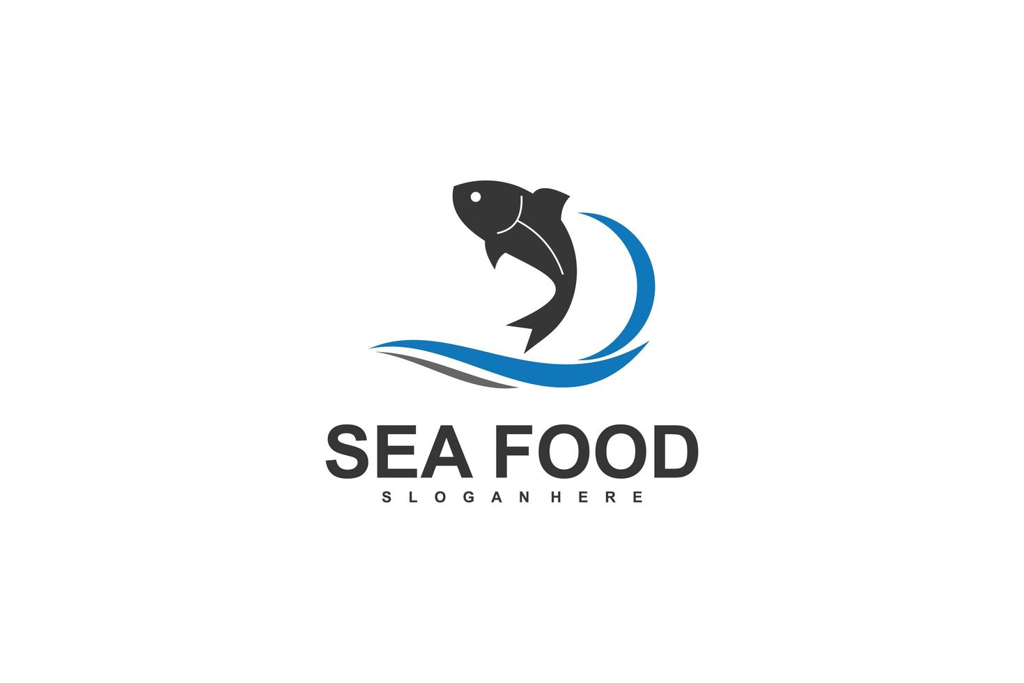 seafood logo template design vector icon illustration