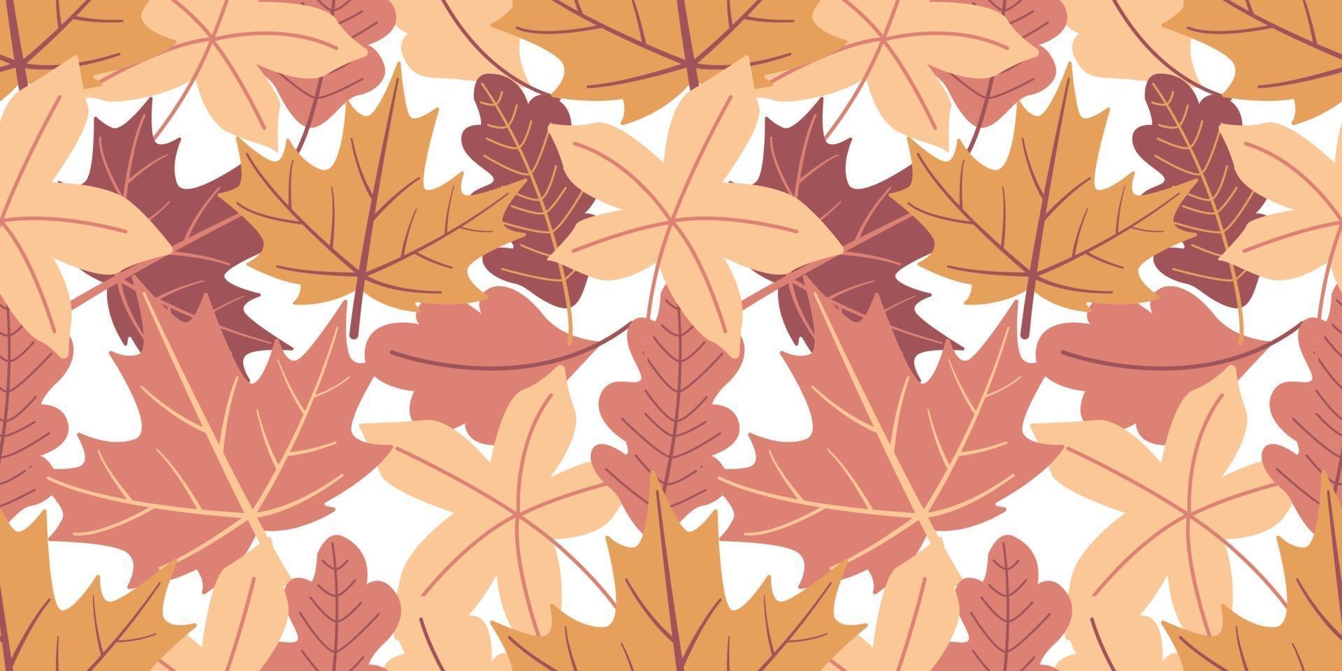 Autum leaves seamless pattern vector
