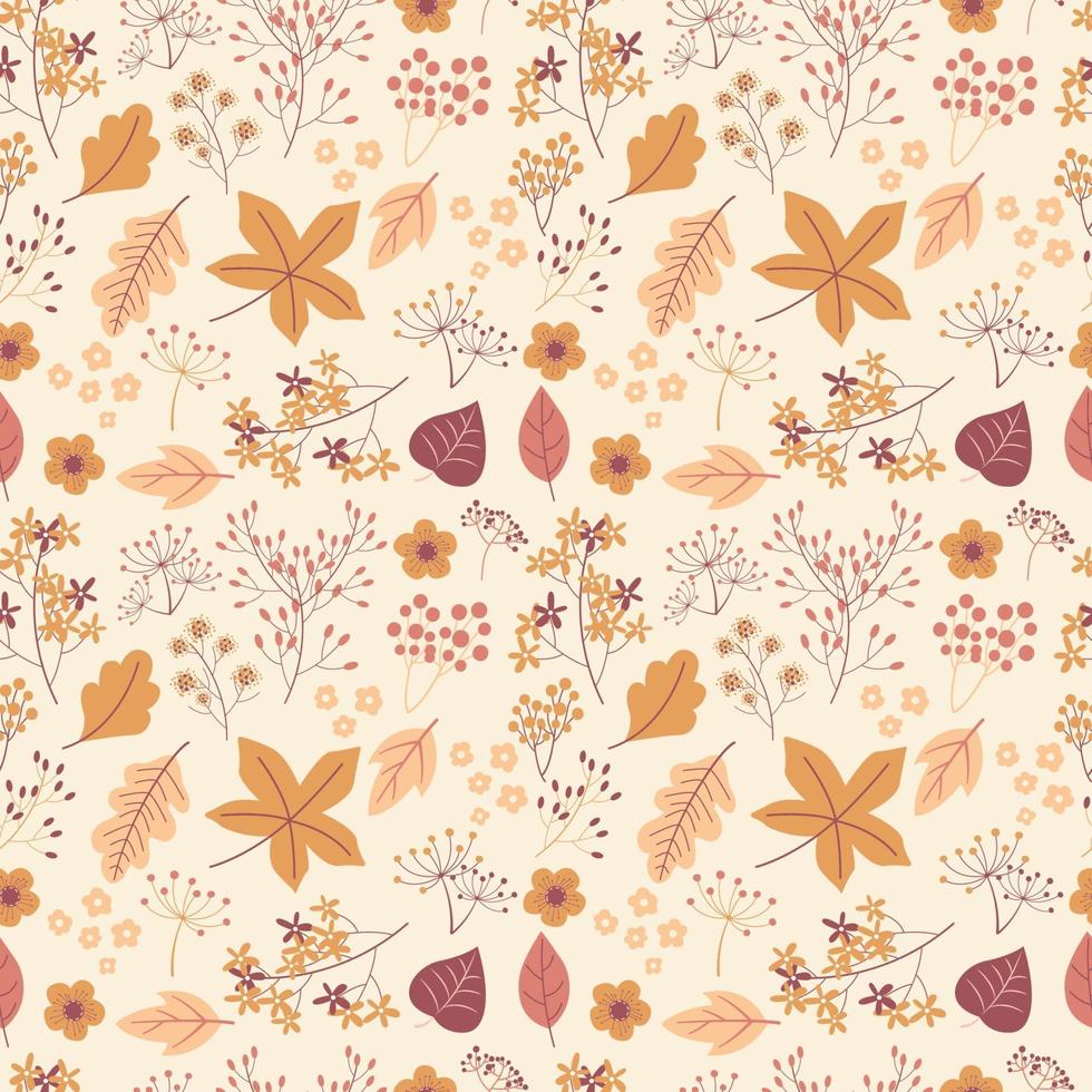 Autumn leaves seamless pattern vector