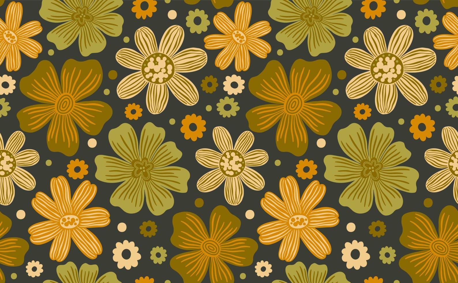 Seamles pattern flower.Fashion print of textile.Vintage floral design vector