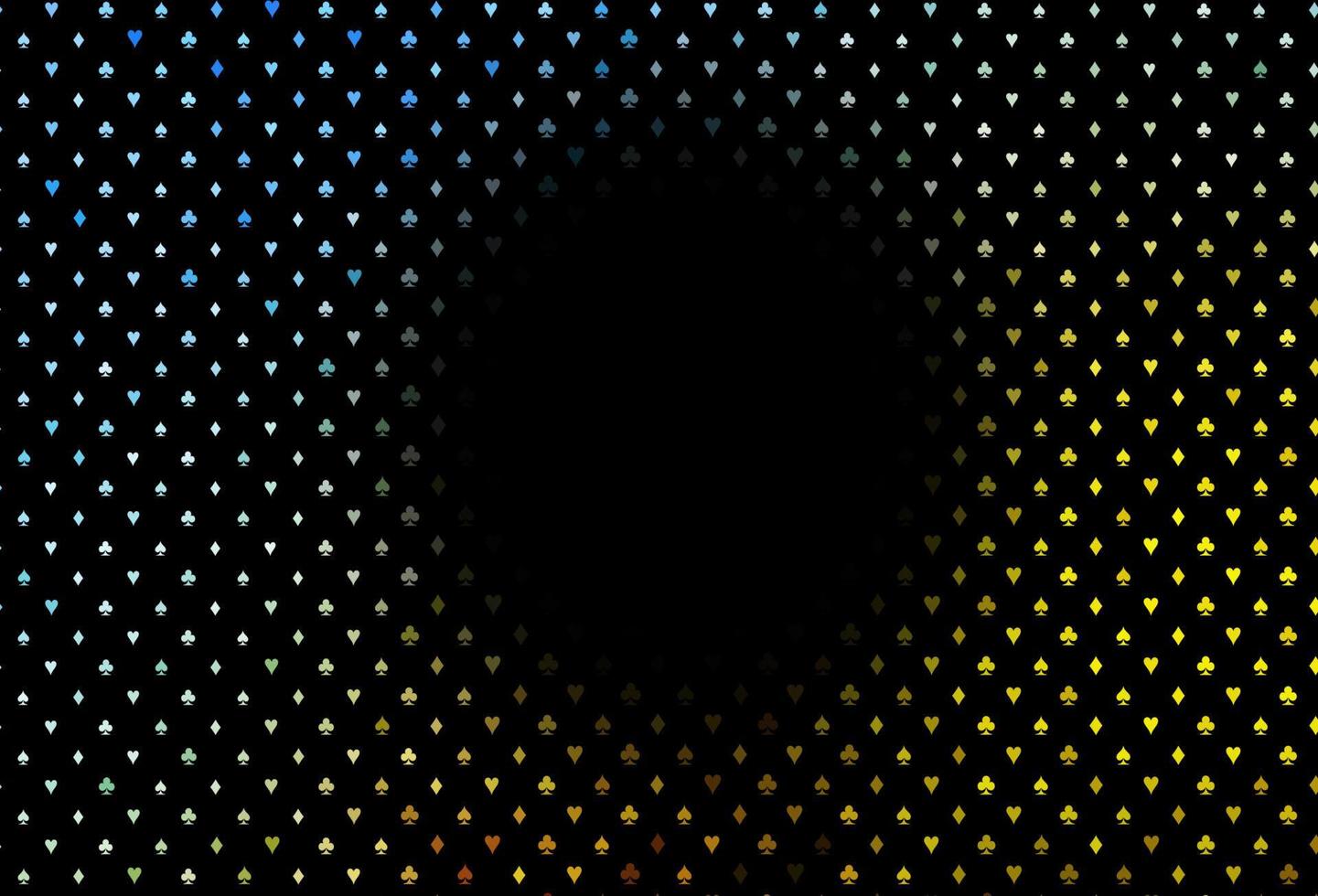 patrón de vector azul oscuro, amarillo con símbolo de tarjetas.