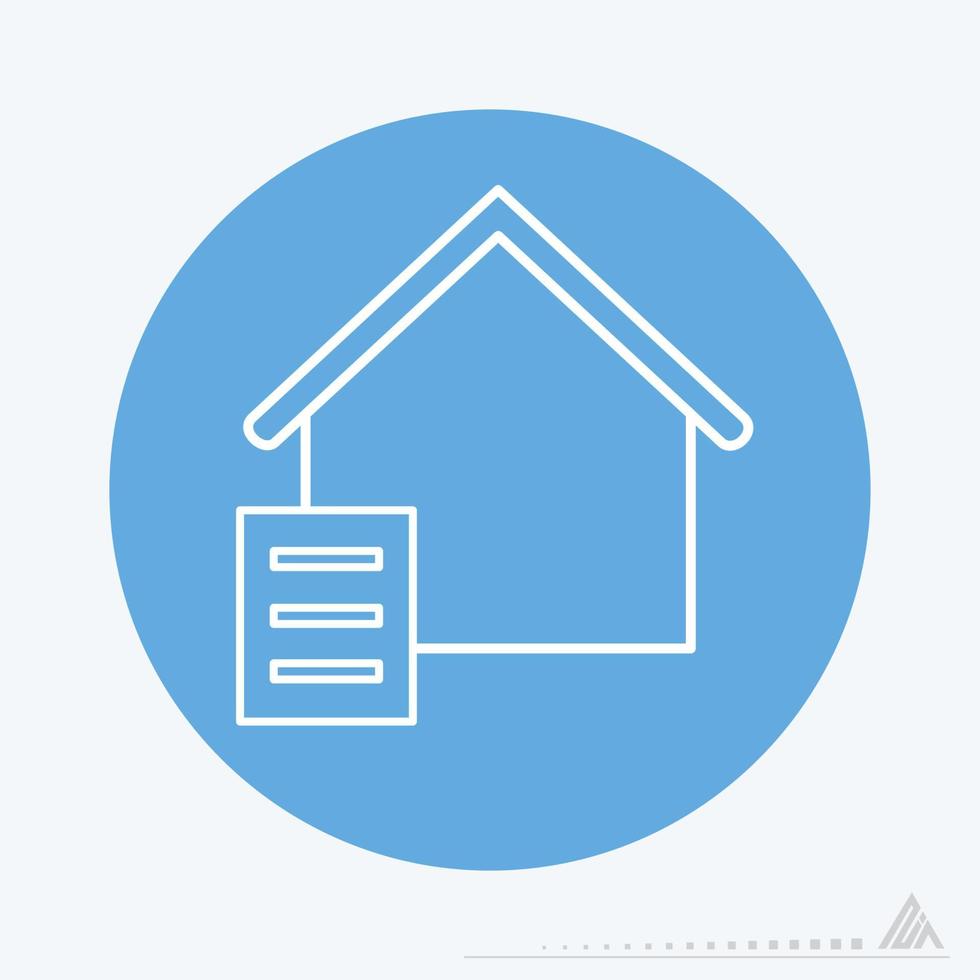 Gráfico vectorial de búsqueda de casa - estilo monocromo azul vector