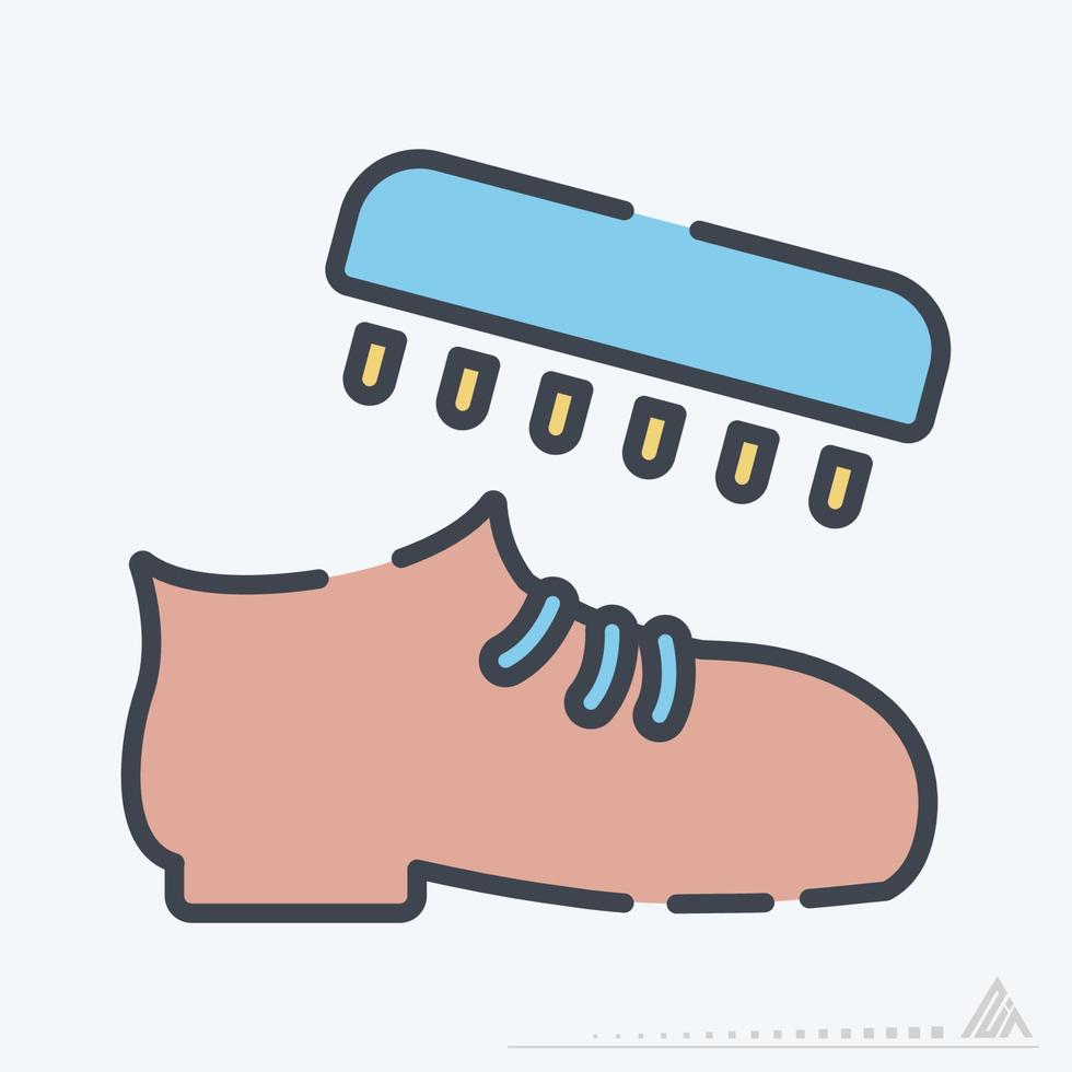 Gráfico vectorial de pulido de zapatos - estilo de corte de línea vector