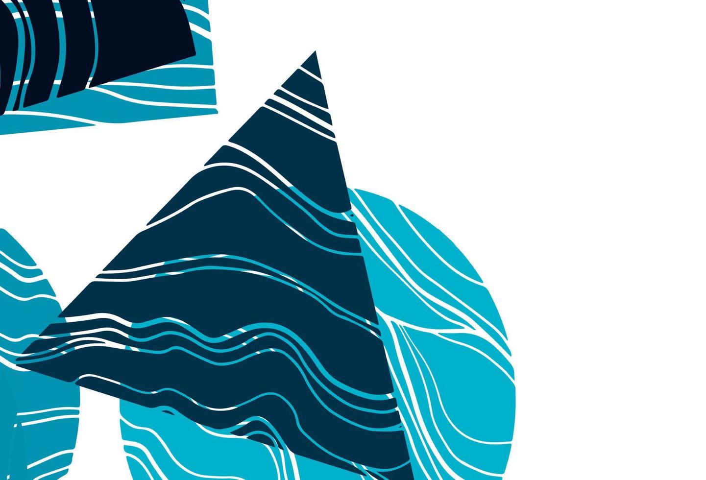 Dark  blue vector background with triangles, circles, cubes.