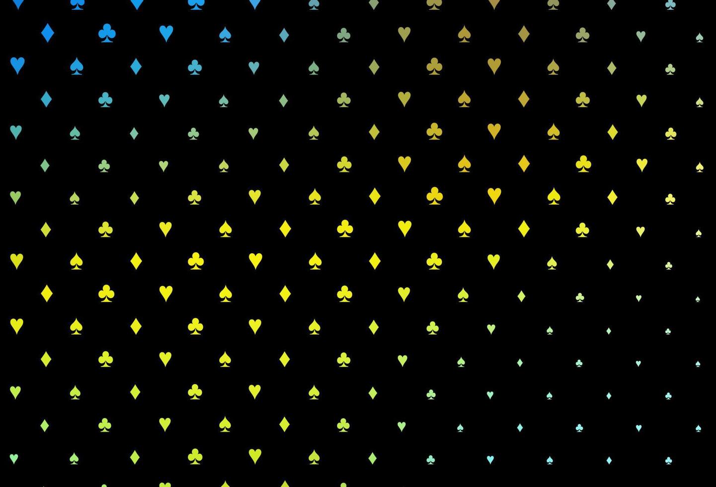 Dark blue, yellow vector cover with symbols of gamble.