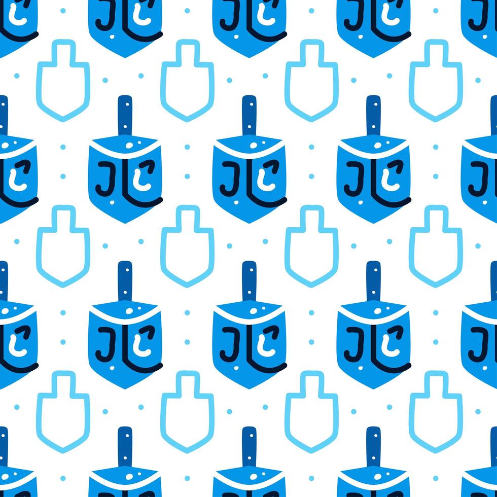 Hanukkah seamless pattern with dreidels. Jewish holiday texture, background. vector