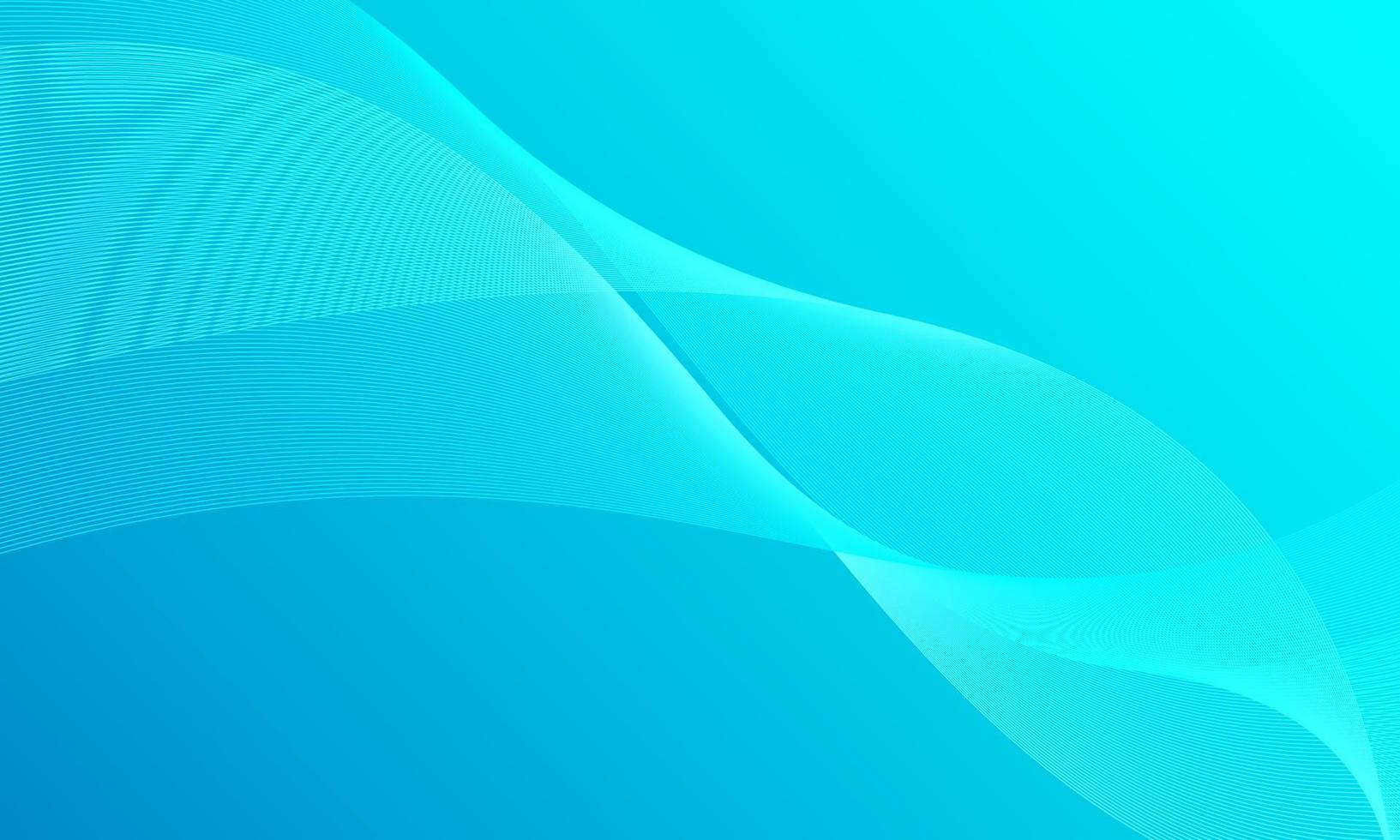 abstract background with turquoise blue wavy lines vector