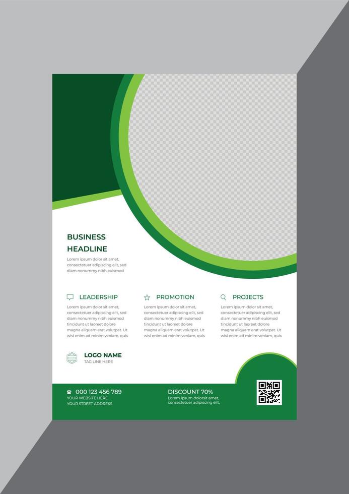 Green creative corporate business flyer design template vector