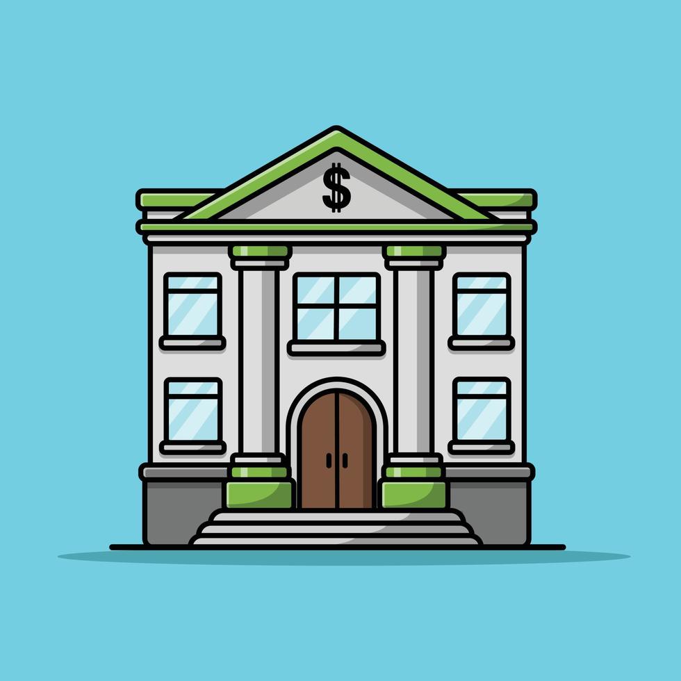 Bank Building Illustration vector