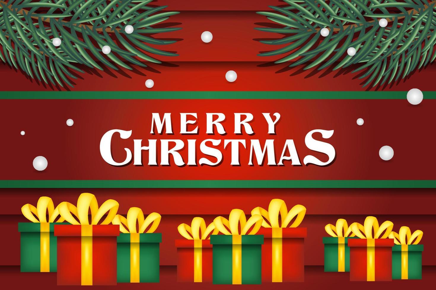 Merry Christmas and happy new year Banner template with christmas tree background vector