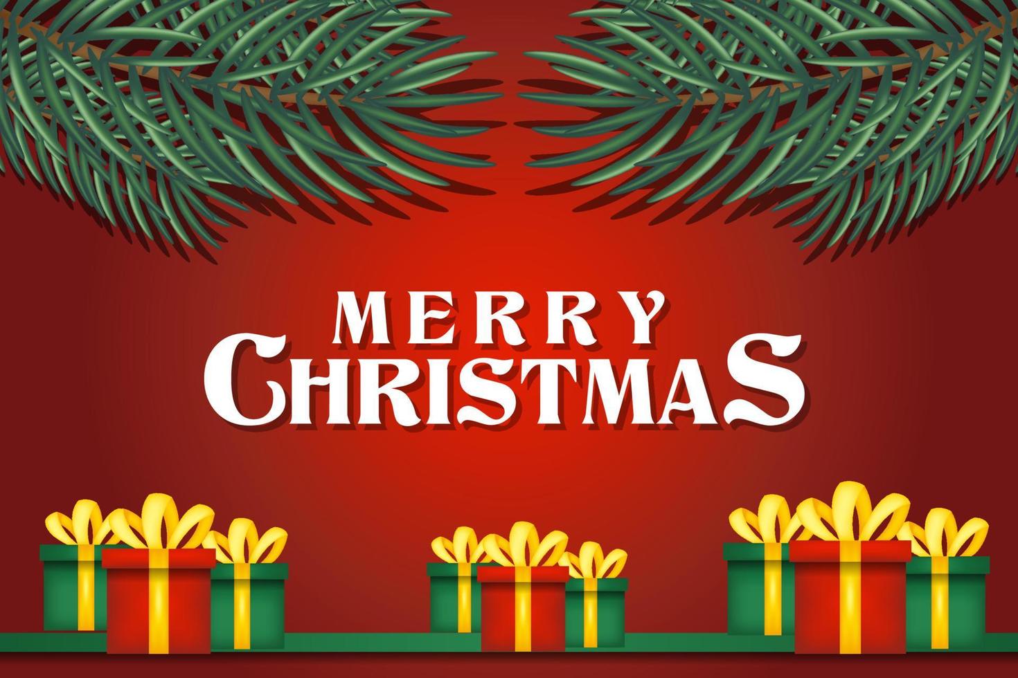 Merry Christmas and happy new year Banner template with christmas tree background vector