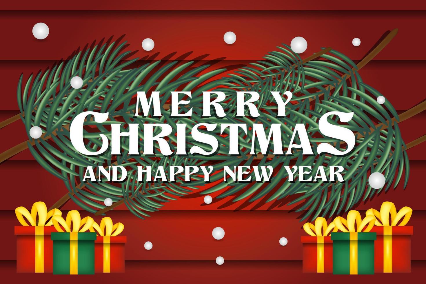 Merry Christmas and happy new year Banner template with christmas tree background vector