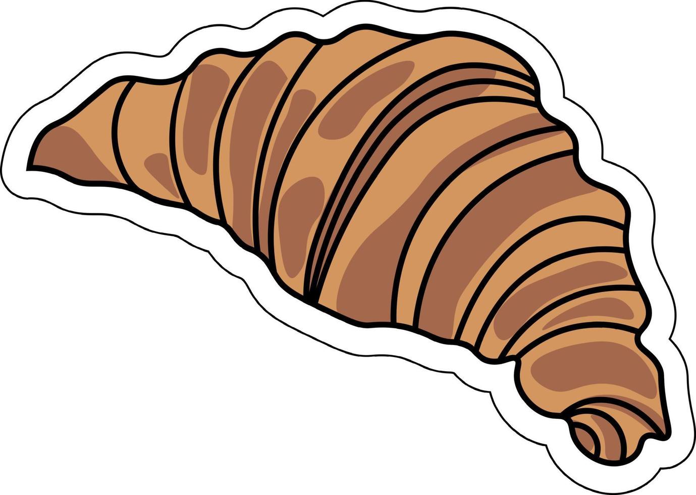 Vector puff pastry croissant with outline