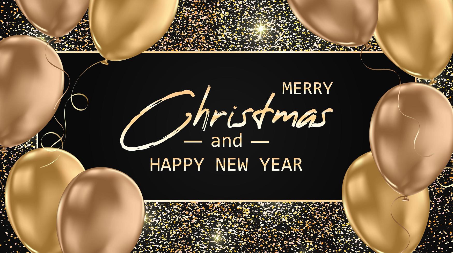 Marry Christmas and Happy New Year card. Christmas banner. vector