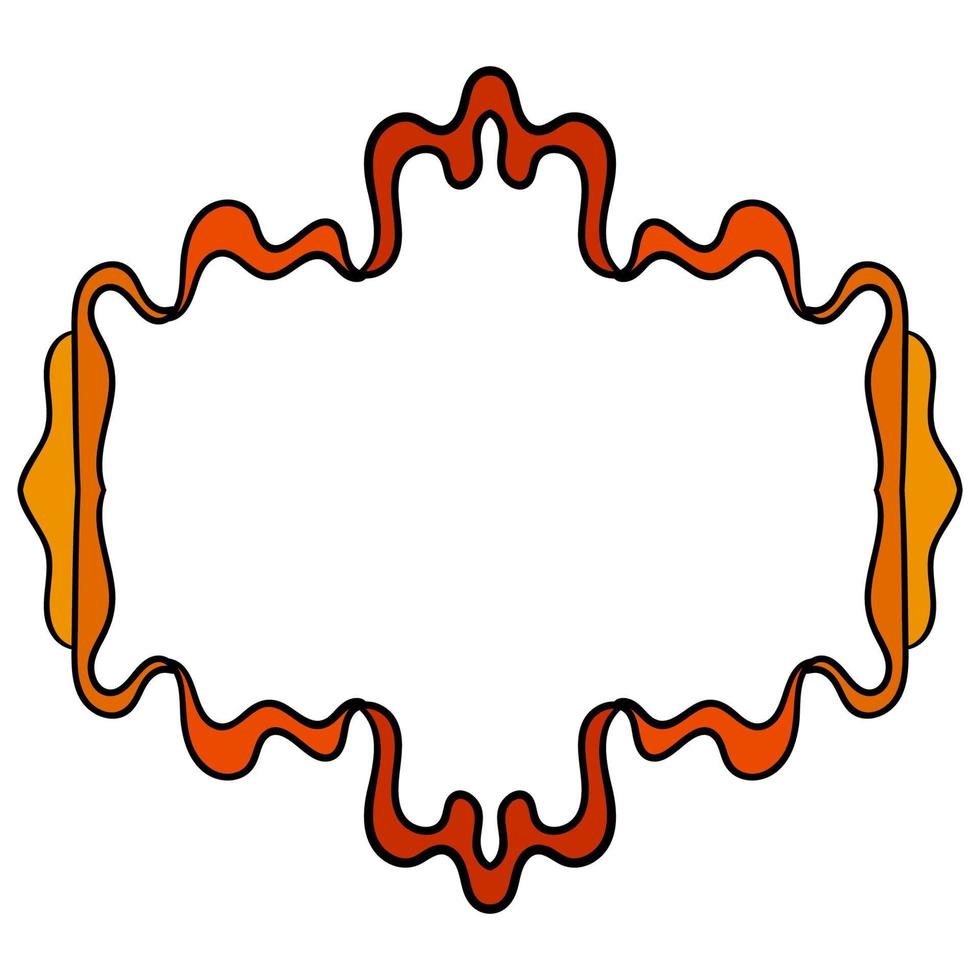Outline frame. Ornamental round doodle element isolated on white background. vector