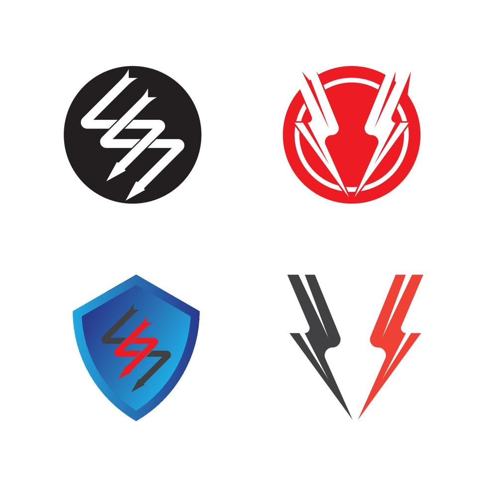 flash thunderbolt logo template vector