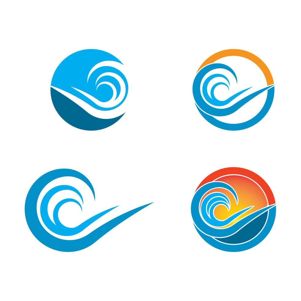 Diseño de ilustración de vector de icono de onda de agua