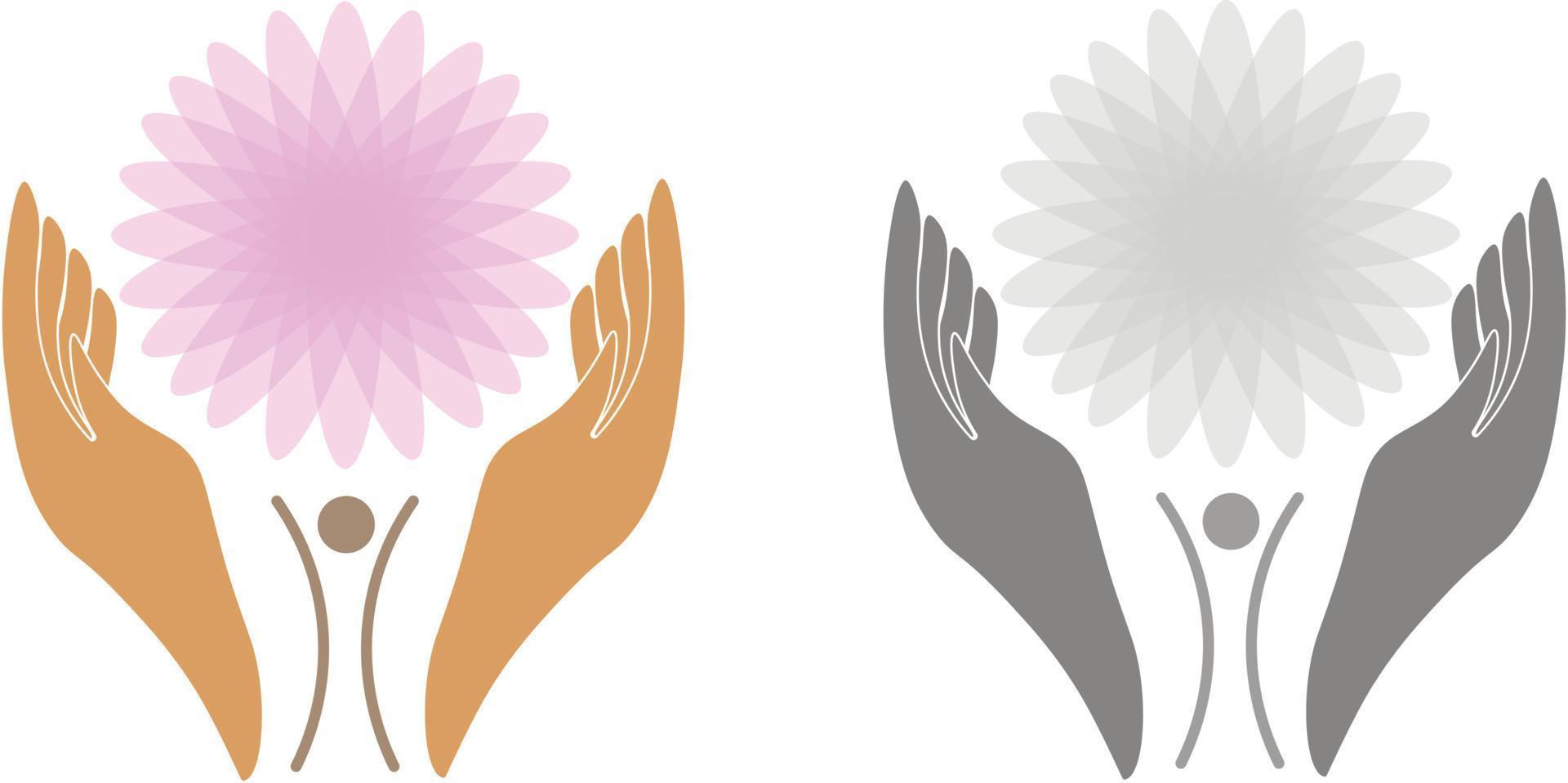 Logo, Ricky with a flower. Emblem of growth. vector