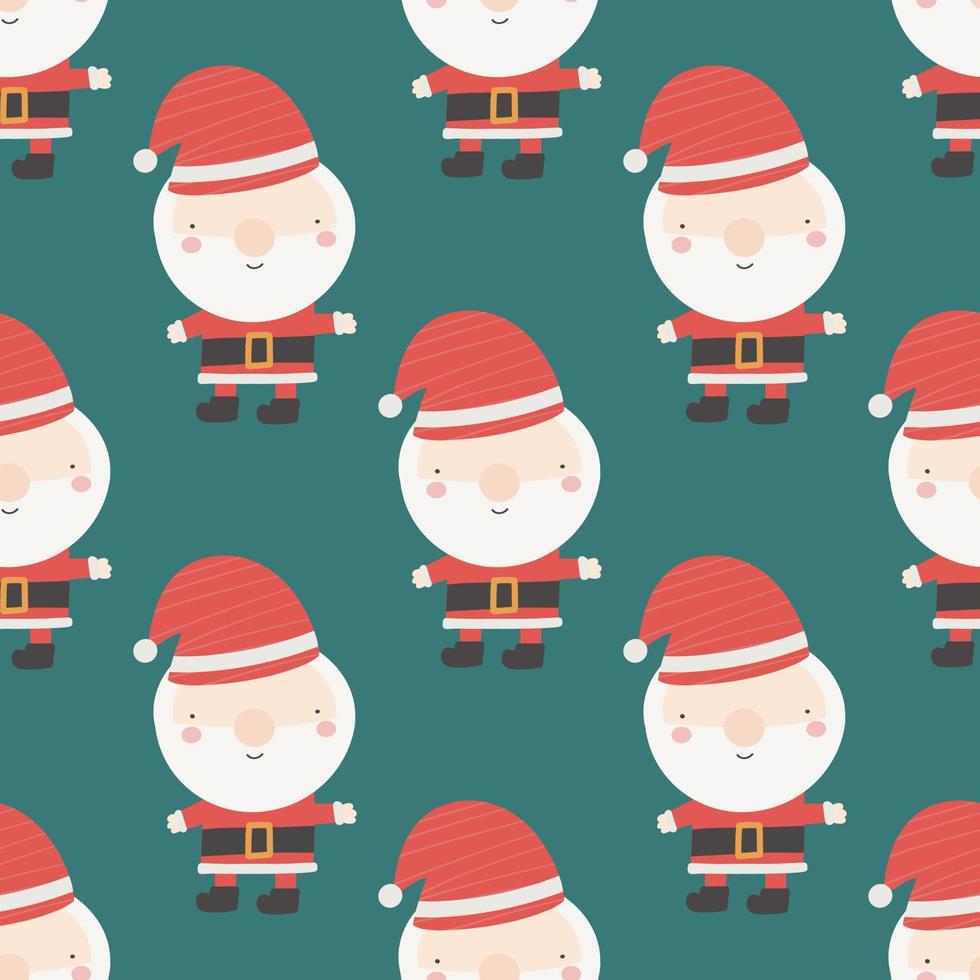 Christmas and New Year symbols Santa Clause. Vector seamless pattern. Digital paper. Desig element