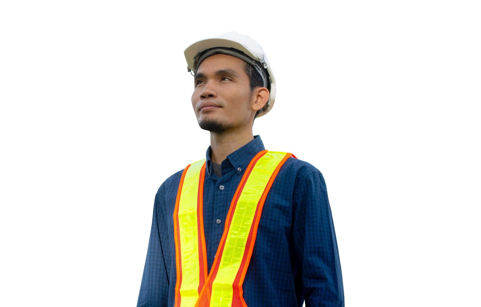 Worker Engineer Engineering Architecture construction on white background photo