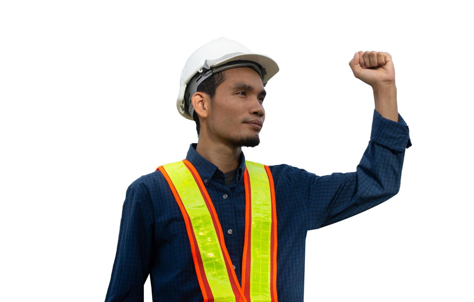 Worker Engineer Engineering Architecture construction on white background photo
