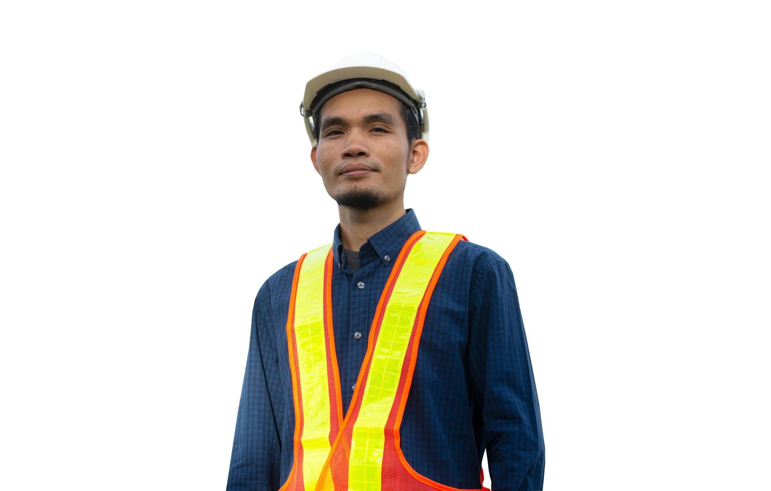 Worker Engineer Engineering Architecture construction on white background photo