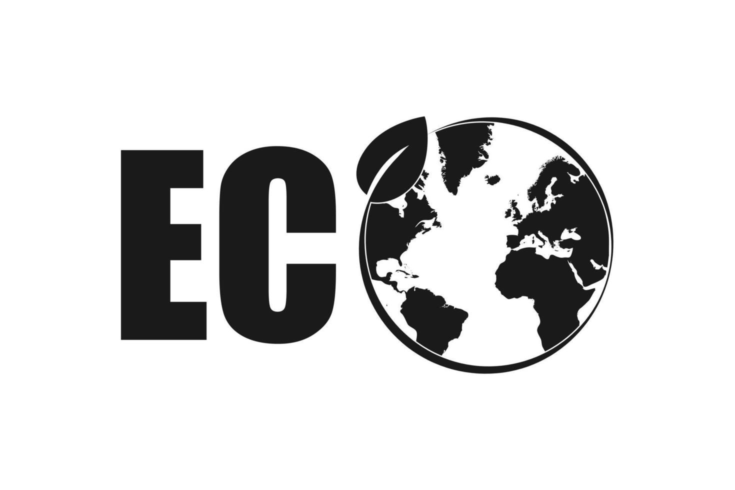 Eco friendly icon with globe vector