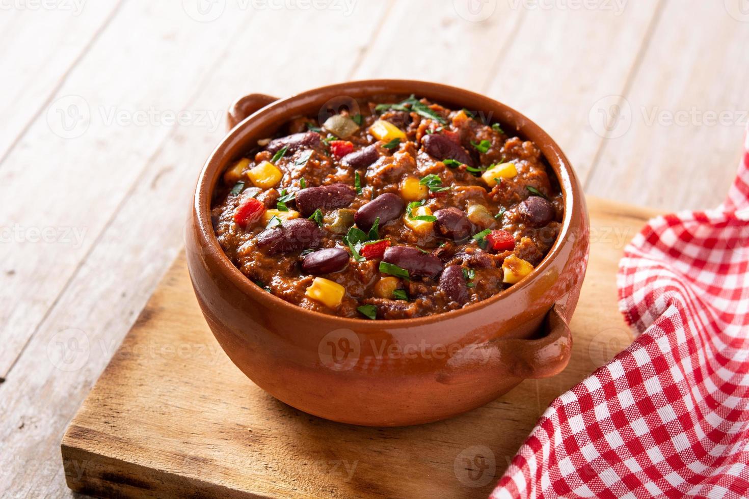 tradicional mexicano tex mex chili con carne foto