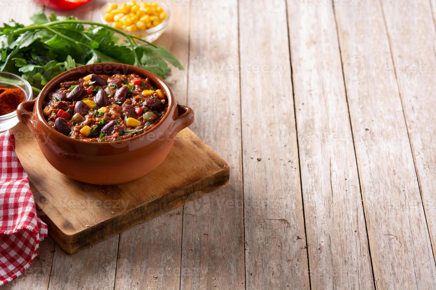 Traditional mexican tex mex chili con carne photo