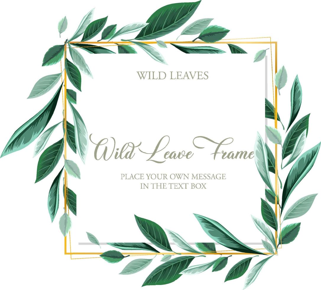 Square frame of tropical foliage card template vector