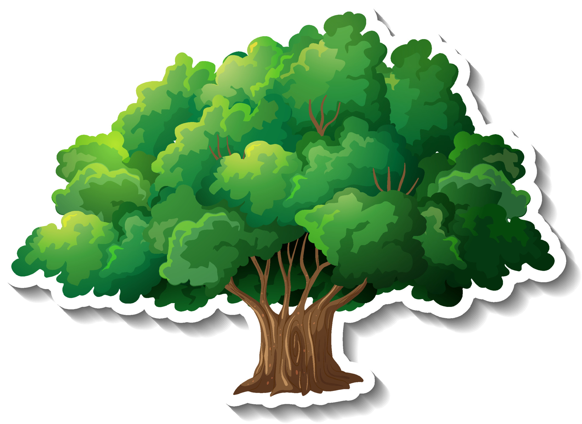 Tree sticker on white background 3697707 Vector Art at Vecteezy