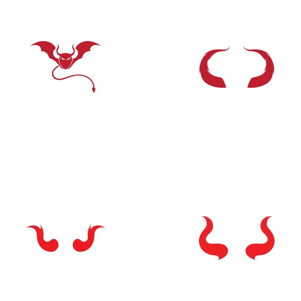 Plantilla de ilustración de diseño de icono de vector de cuerno de diablo