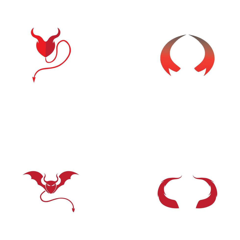 Devil horn Vector icon design illustration Template
