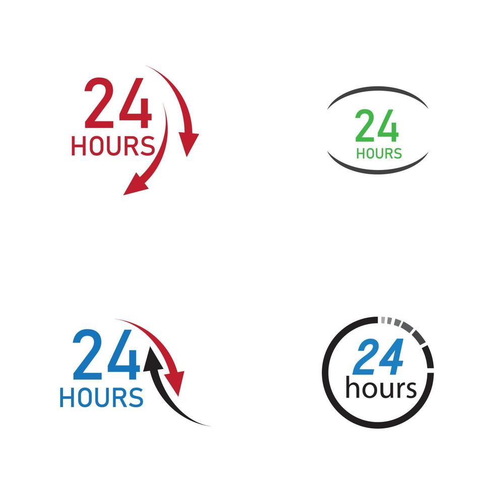 24 hour logo vector illustration design template