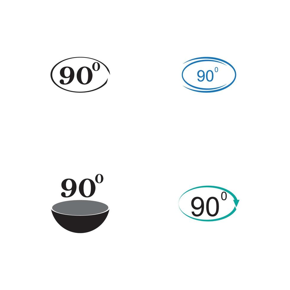 Angle 90 degrees sign icon. Geometry math symbol. Right angle. Classic flat icon. Colored circles. Vector