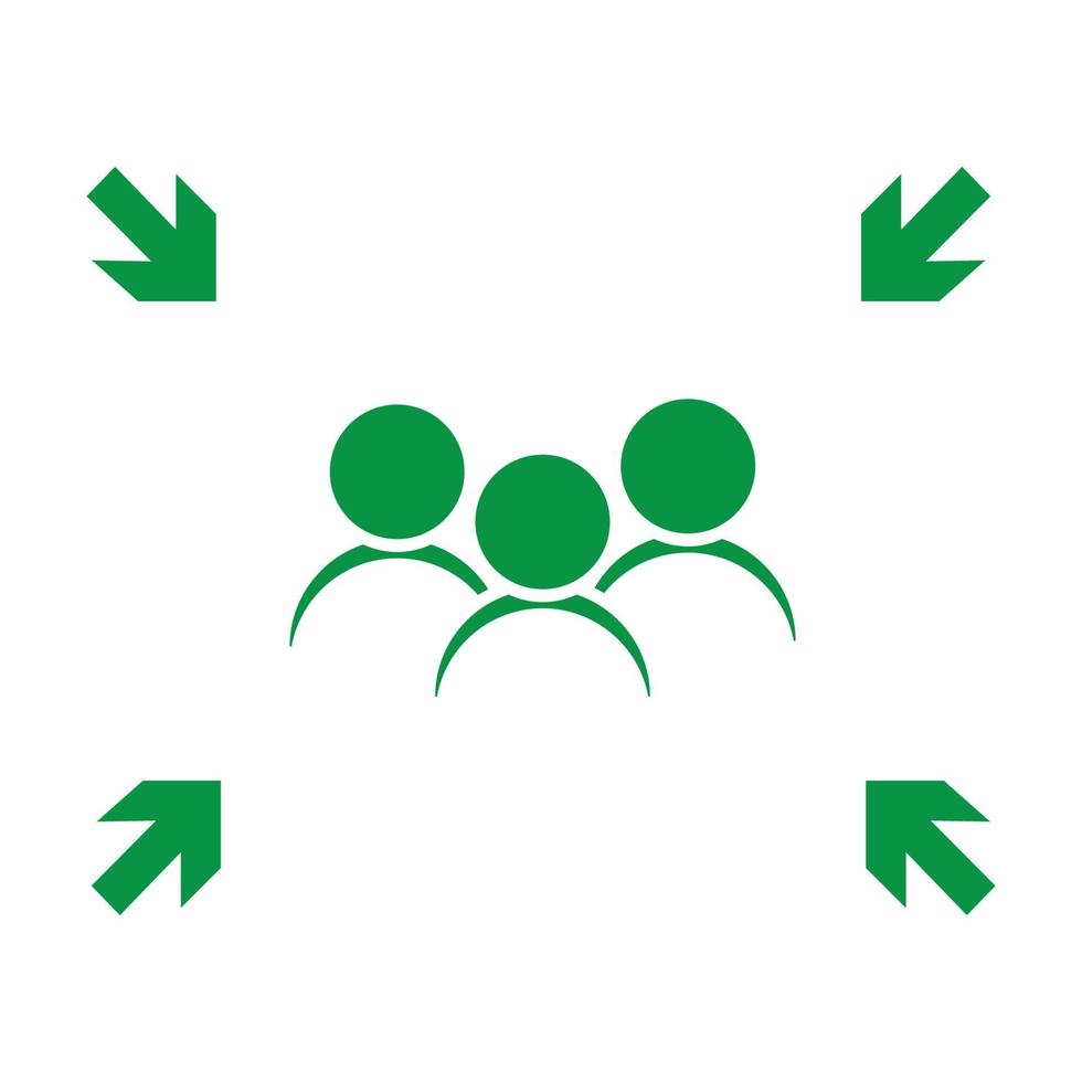 Emergency evacuation assembly point sign, gathering point signboard, vector illustration.