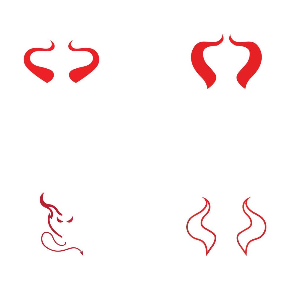 Devil horn Vector icon design illustration Template