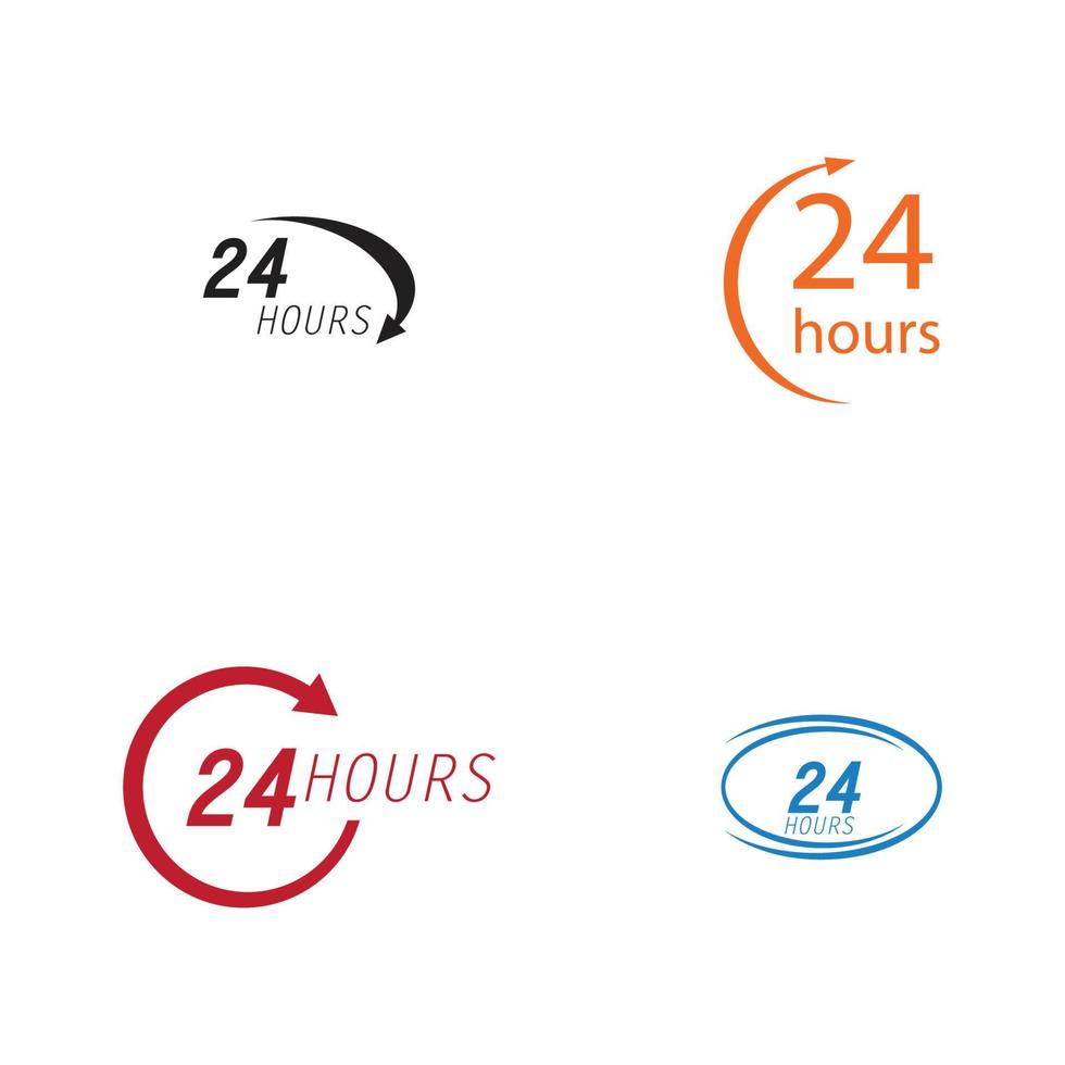 24 hour logo vector illustration design template