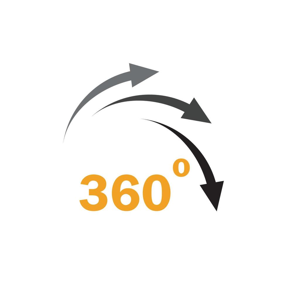 360 Degrees icon vector design template