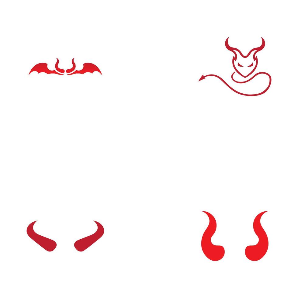 Devil horn Vector icon design illustration Template